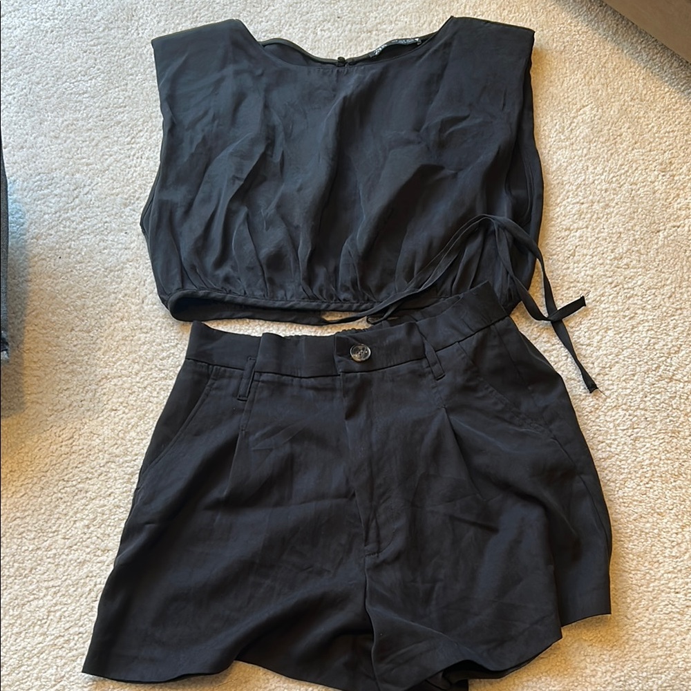 Zara Crop Top and Shorts Set